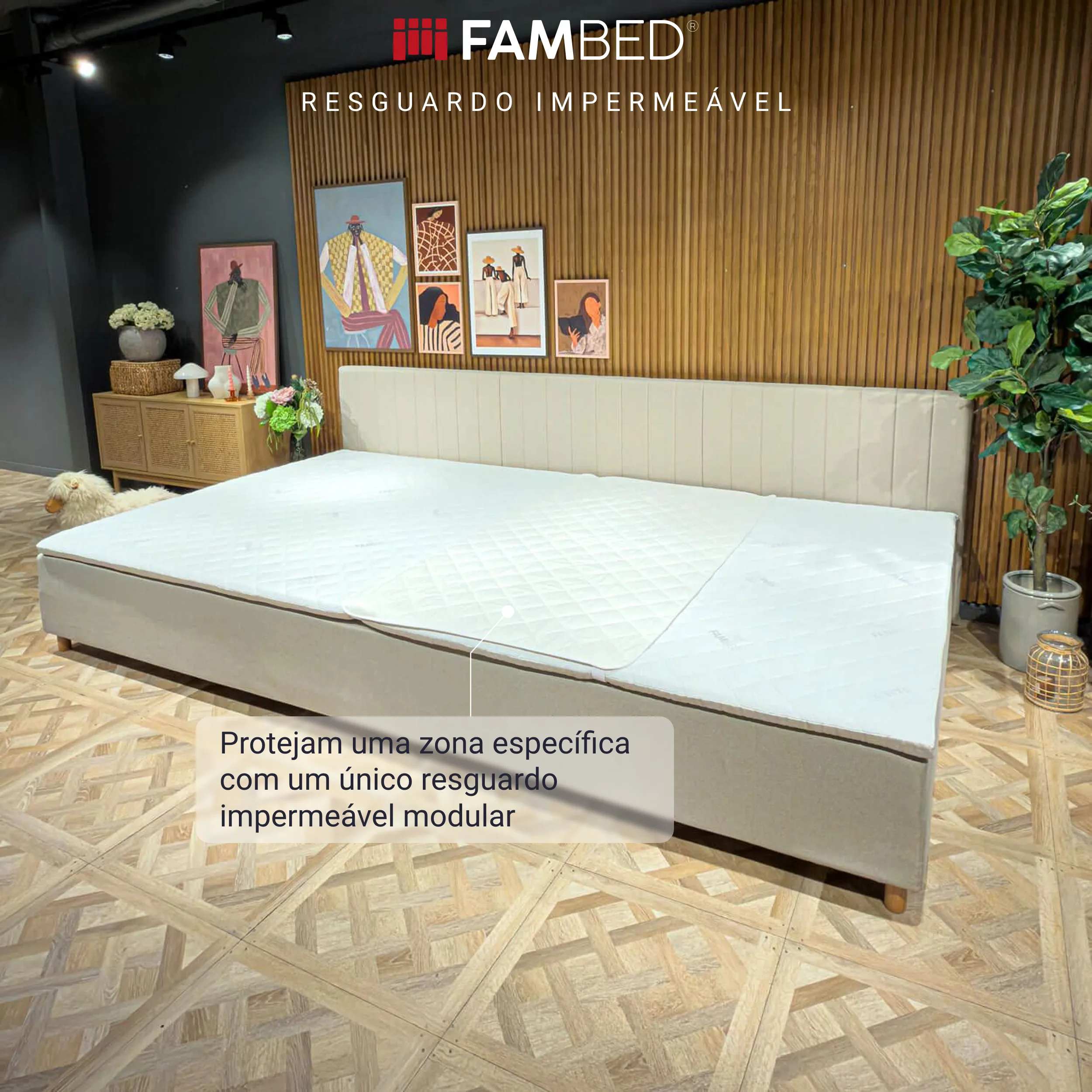 Protetor de colchão FamBed para proteção modular de um único lugar de dormir