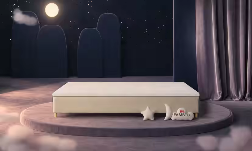 Cama familiar FAMBED em bege, 320 × 210 cm, sem cabeceira