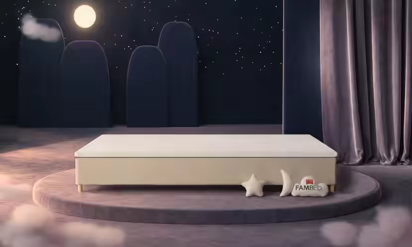 Cama familiar FAMBED em bege, 350 × 200 cm, sem cabeceira