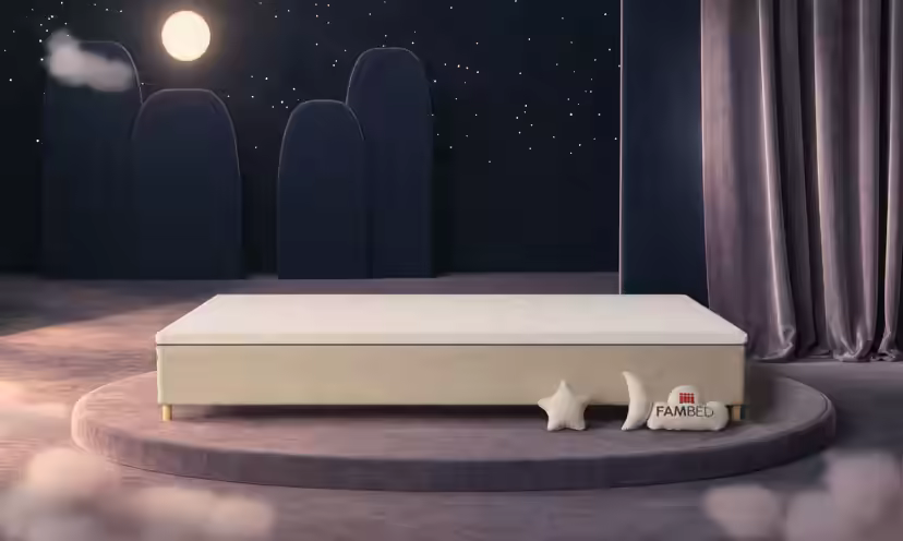 Cama familiar FAMBED em bege, 360 × 200 cm, sem cabeceira